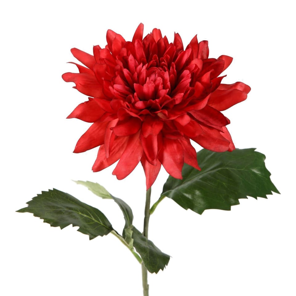 Kunstbloem Giant Dahlia Rood Op Steel 69cm