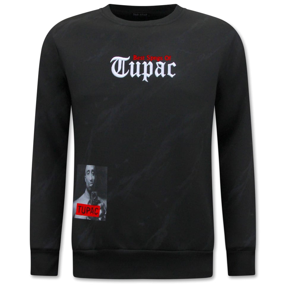 Tupac Heren Sweater - Zwart