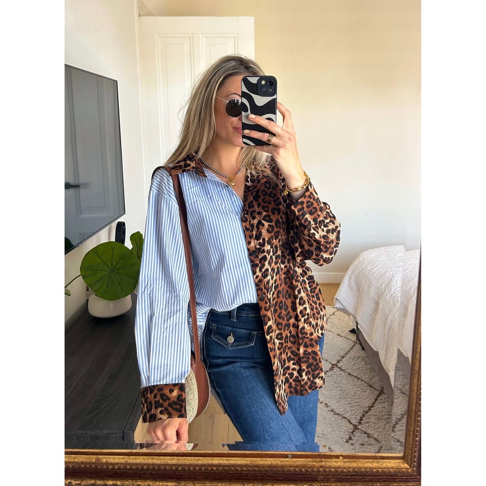 Chemise Leopard print & Blue