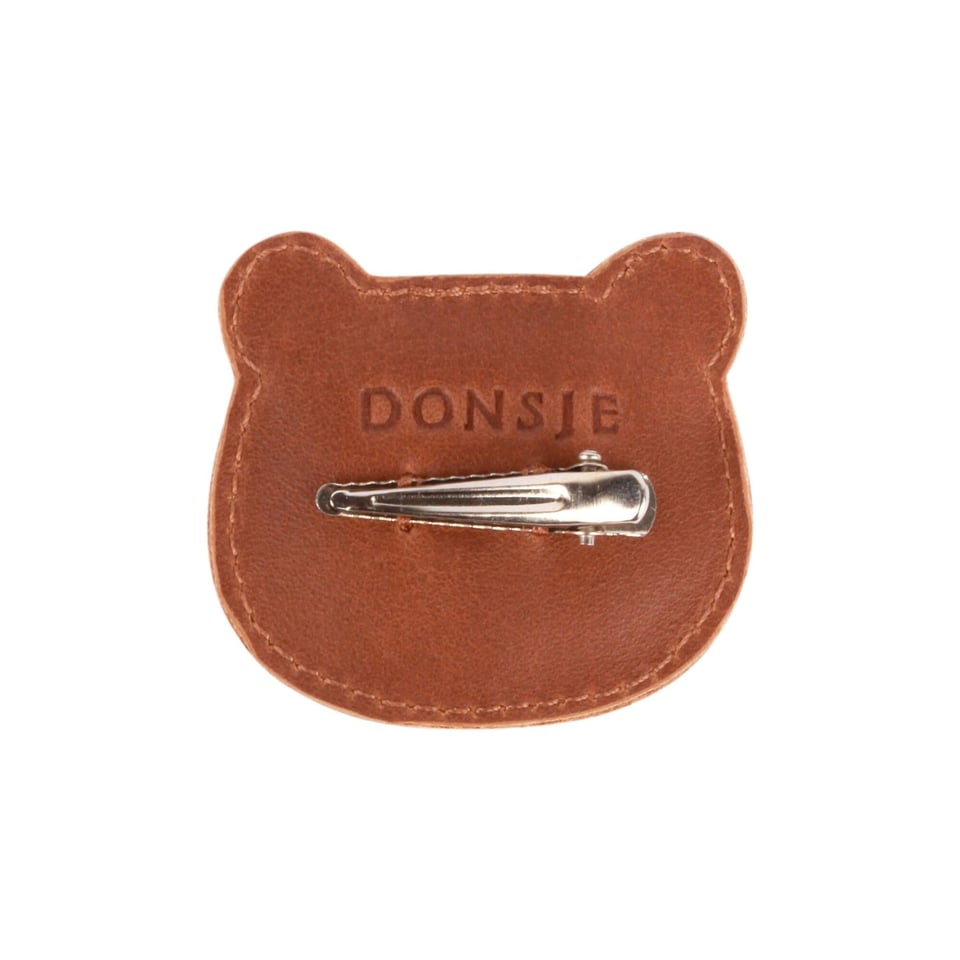 Donsje Josy Classic Hairclip - Bear Cognac Classic Leather