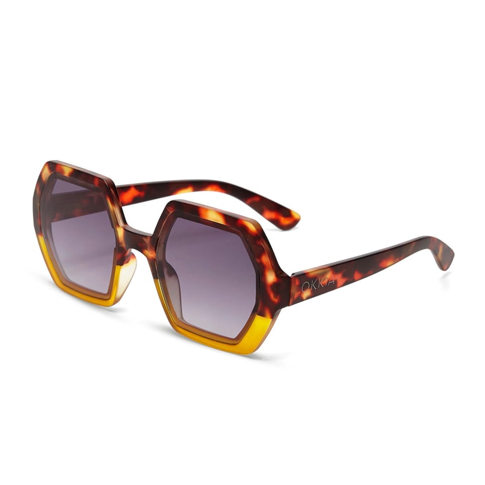 Zonnebril EMMA Hexagon Havana Yellow OK015-HY