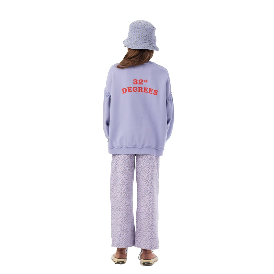 Piupiuchick Sweatshirt with Balloon Sleeves Lavender with Red Circle Print