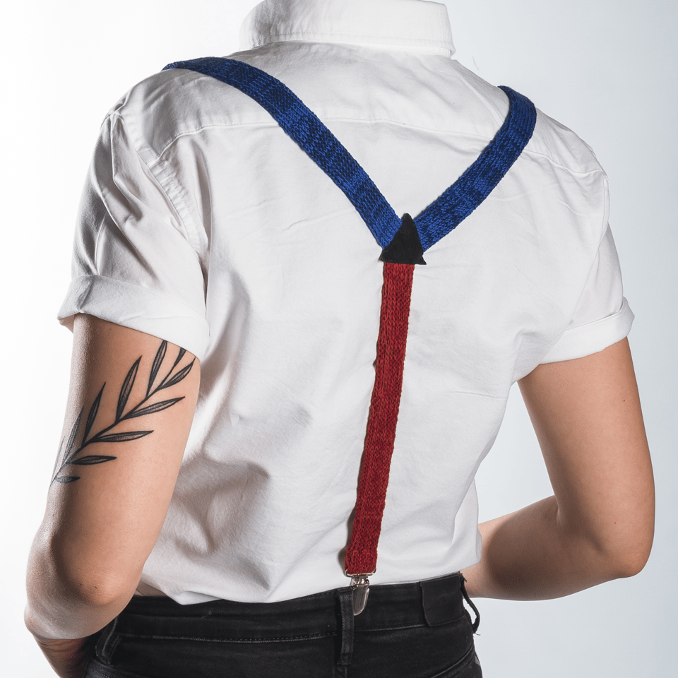Suspenders / Bretels: Blue And Red