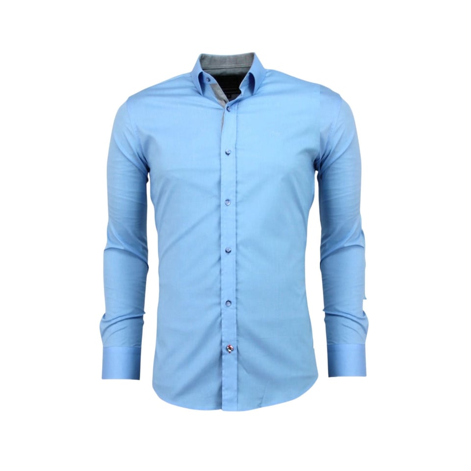 Slim Fit Overhemd Mannen - Blanco Blouse - 3040 - Licht Blauw