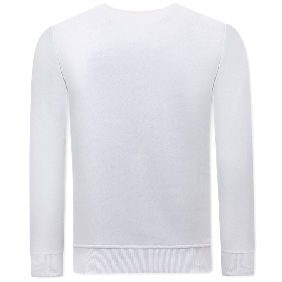 Heren Sweater Met Print Teddy Bear - 3617 - Wit