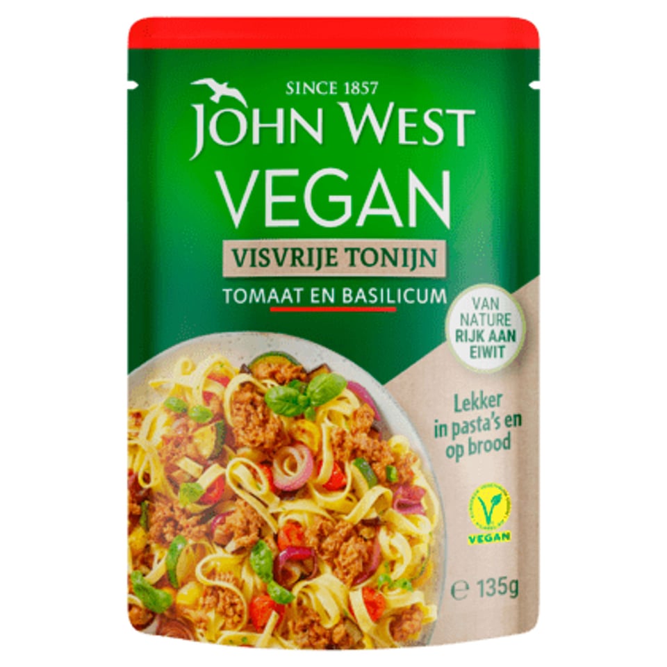 John West Vegan Visvrije Tonijn Tomaat en Basi