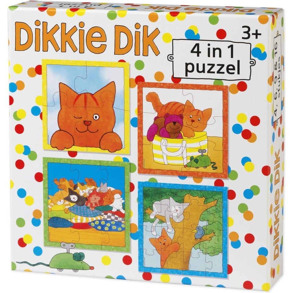 Bambolino Dikkie Dik Puzzel 4 in 1 4+6+9+16 3+