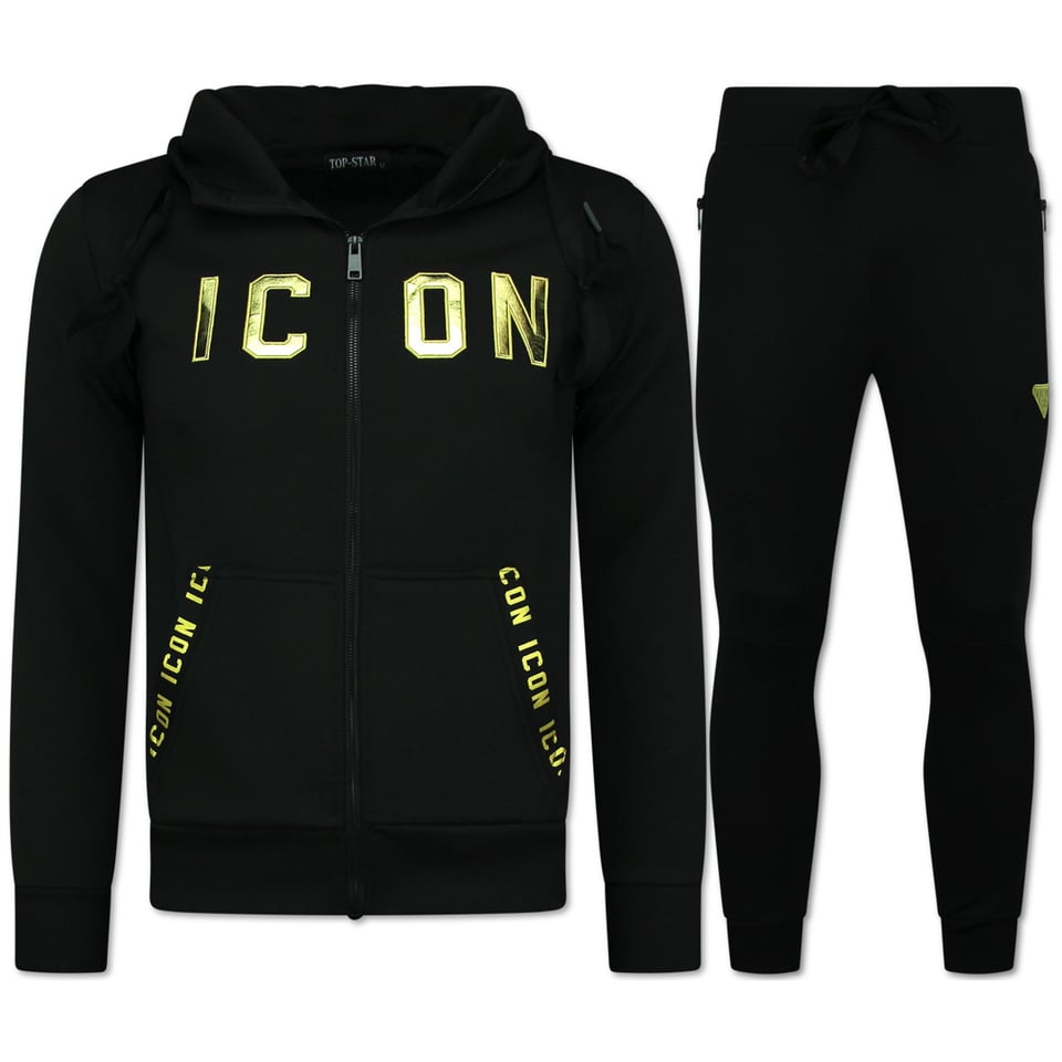 Joggingpak ICON - Trainingspakken Heren - ICON Huispak Heren - 11575 - Zwart/ Goud