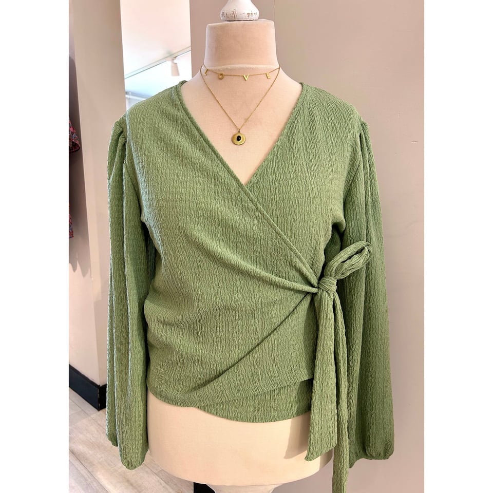 Spring Wikkelblouse / Green 