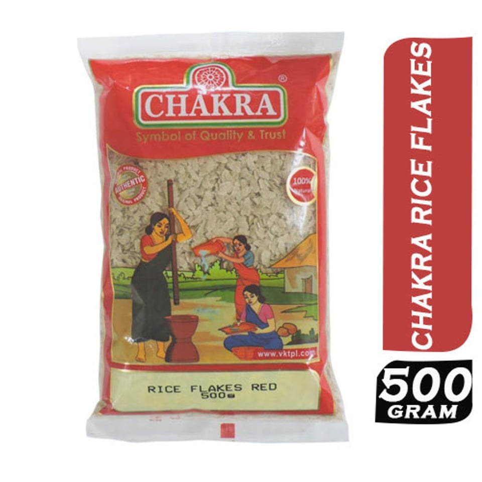 Chakra Rice Flakes Red (Poha) 500 Grams