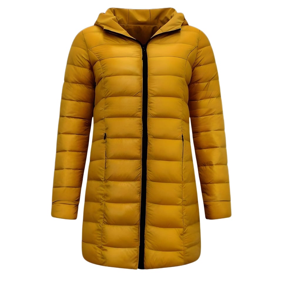 Puffer Jas Dames Parka - Dubbelzijdig - Slim Fit - Geel