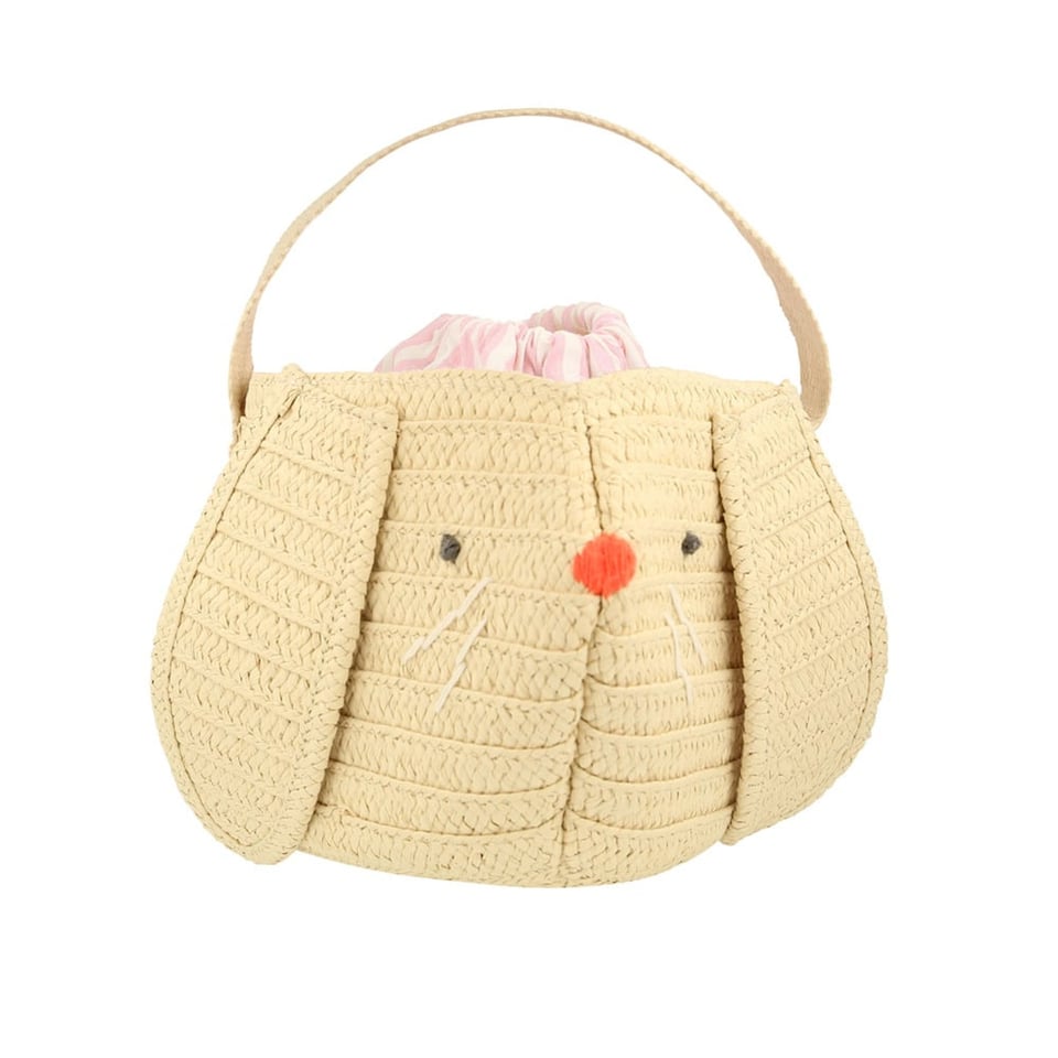 Meri Meri Stripy Ear Bunny Basket Bag