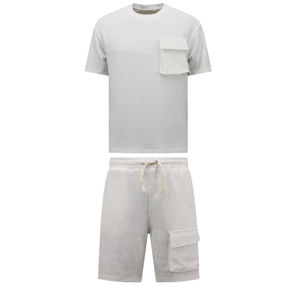 Ribbed Oversized Zomerset Heren - SET - Wit