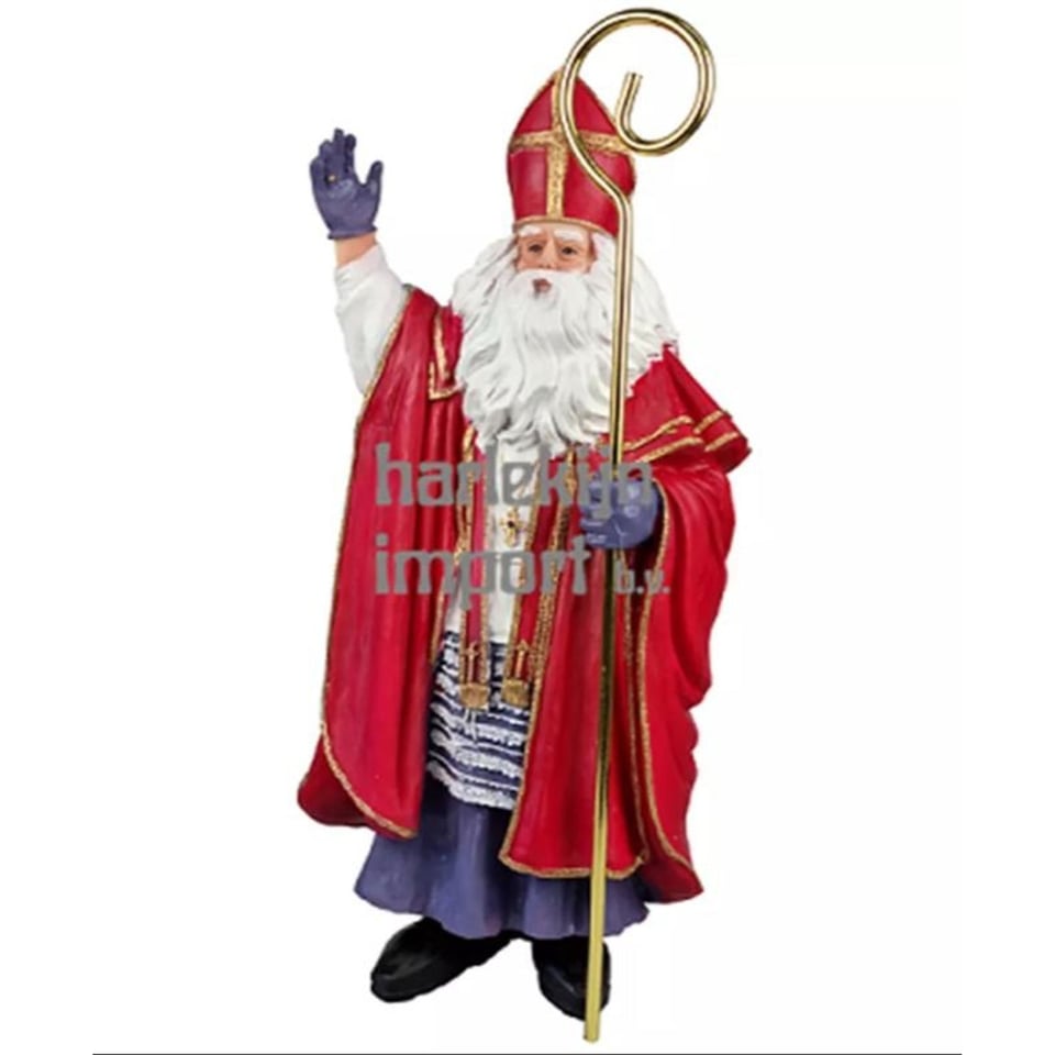 Polystone Sinterklaas, Zwaaiend. 40 Cm