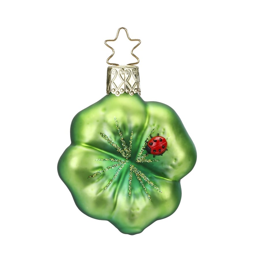 Kerstbal Klavertje Vier Met Lieveheersbeestje