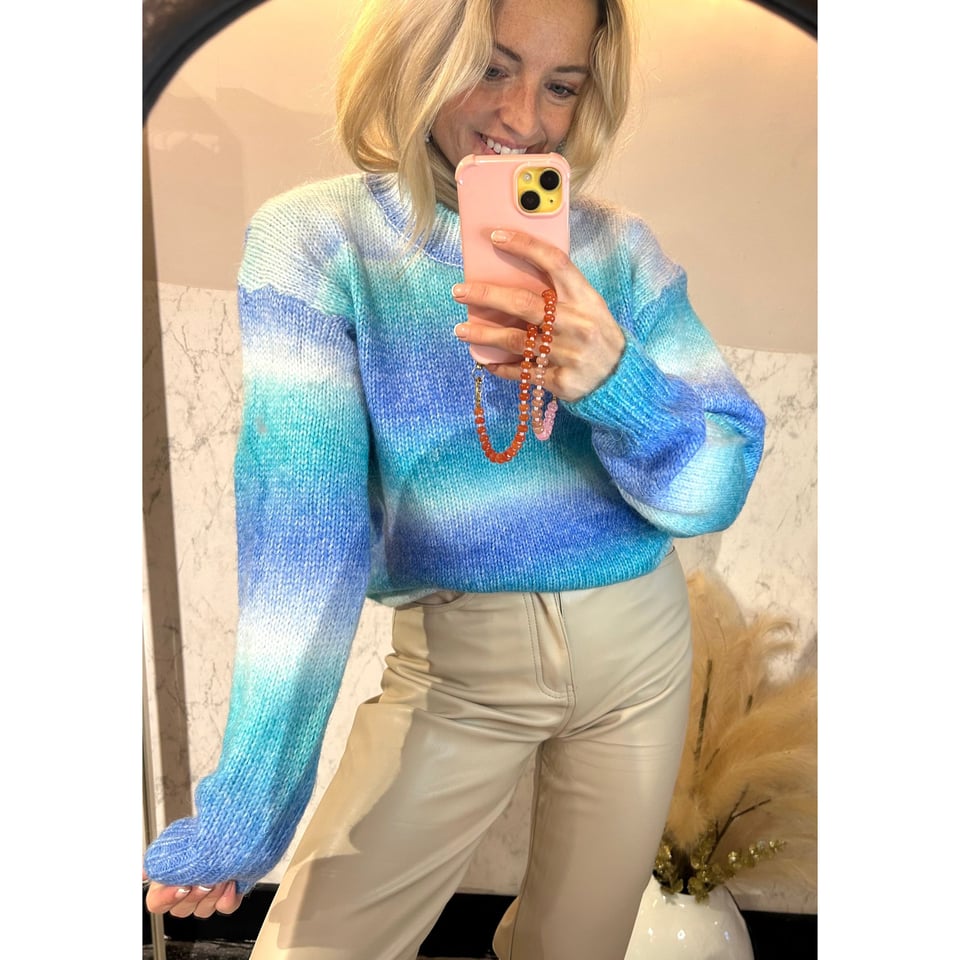 Roundneck Rainbow sweater - blue