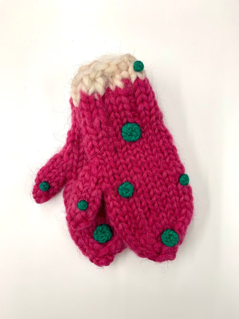 Dotted Pink Wool Gloves