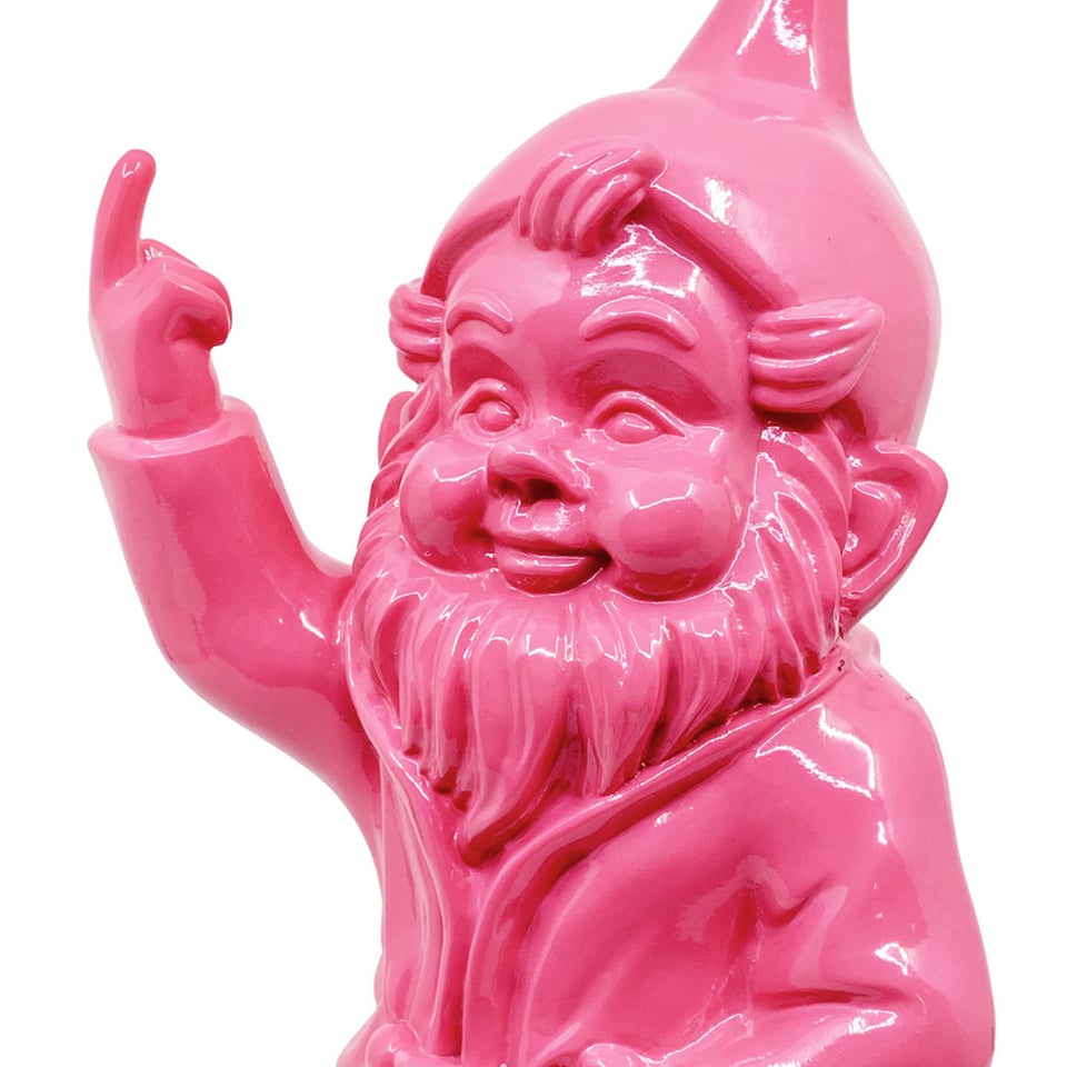 Beeldje Kabouter Fuck You Roze 32cm
