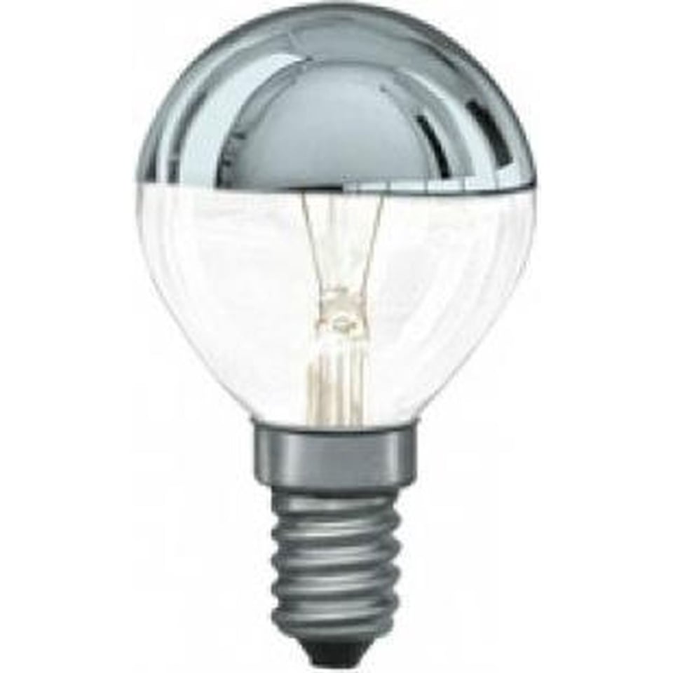 Global-Lux Kopspiegel Kogellamp 15W E14 Zilver 230V (6-182574 15W)