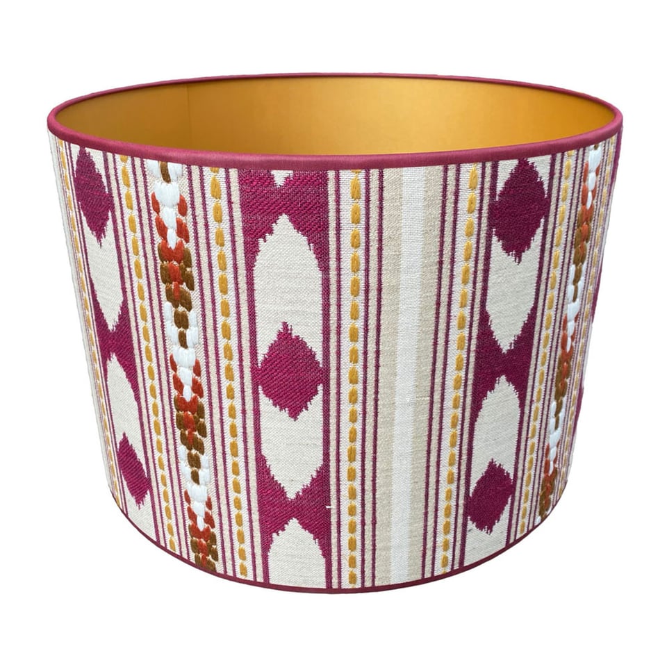 Lampenkap Cochin Aubergine Beige 40x30cm Geborduurd