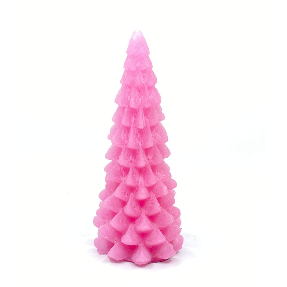 Kaars Kerstboom Frosty 9x20cm in 3 Kleuren