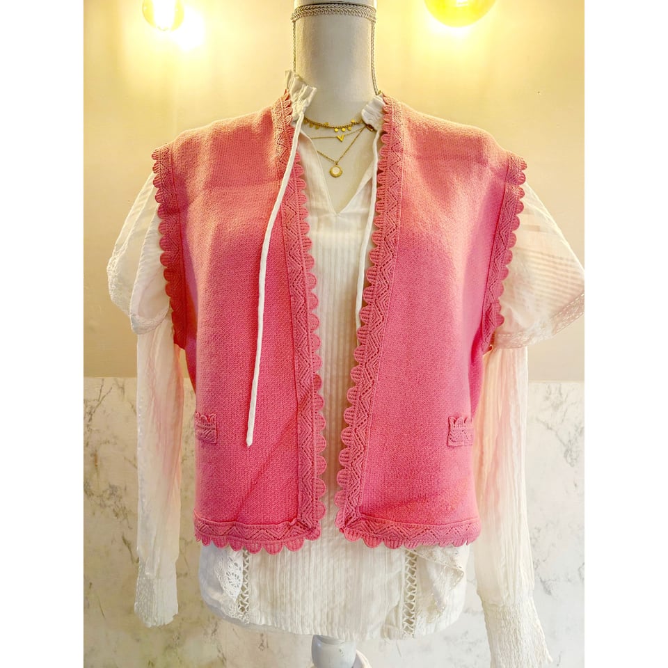 Grazie knitted Gilet - Pink - OneSize