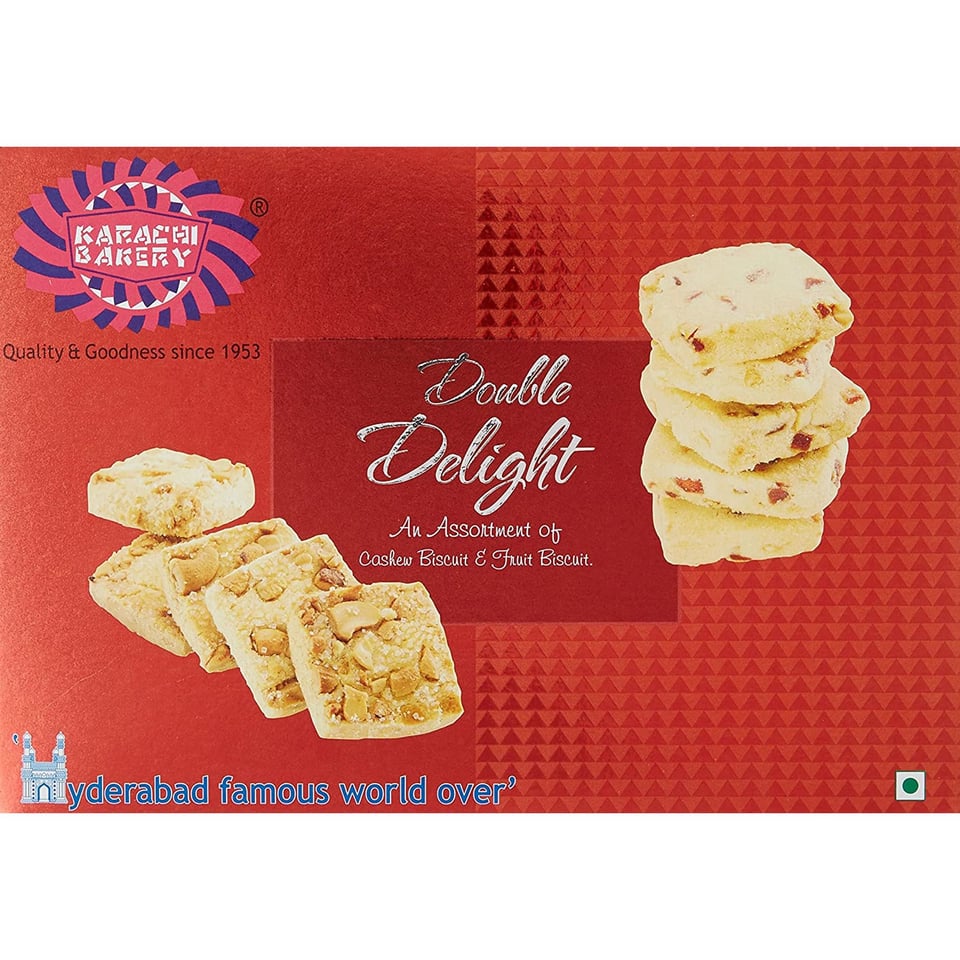 Karachi Bakery Double Delight Fruit Biscuit With Cashew 400G