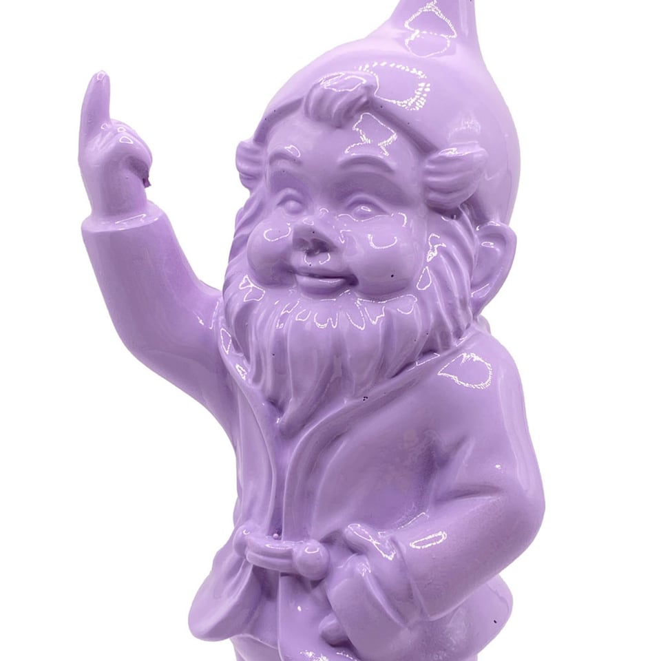 Beeldje Kabouter Fuck You Lila 15cm