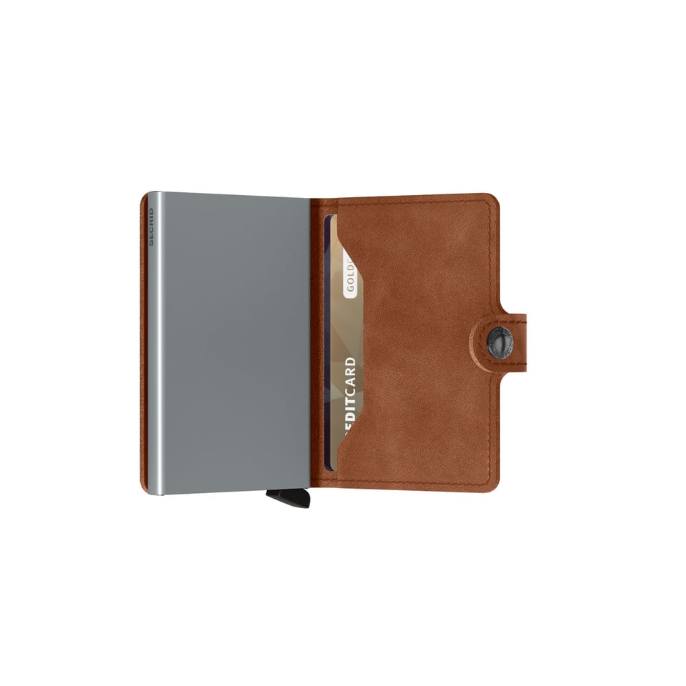 SECRID Miniwallet Vintage Cognac/zilver