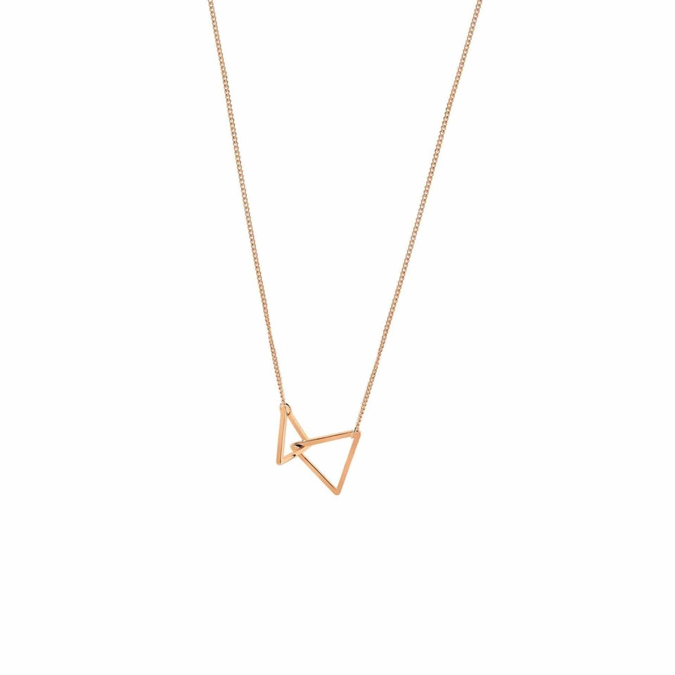 Rose Gold Plated Necklace with Double Triangle