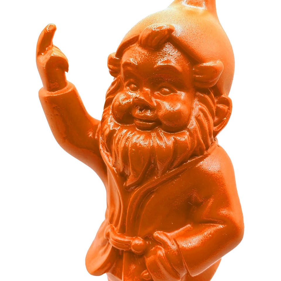 Beeldje Kabouter Fuck You Oranje 15cm