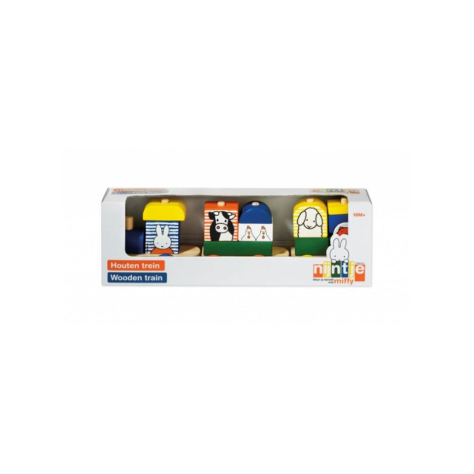 Bambolino Nijntje Houten Trein Met Blokken +18 Mnd