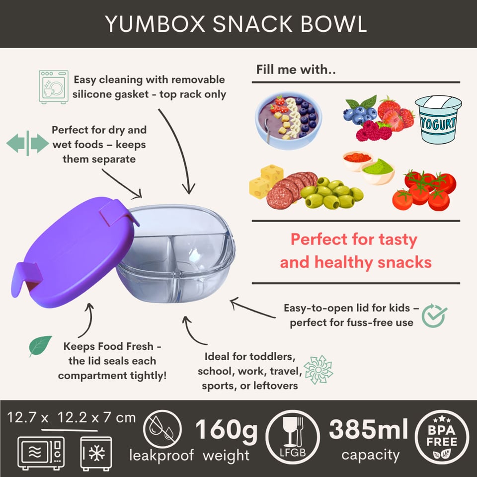 Yumbox Snack Bowl Hazy Purple - Paars