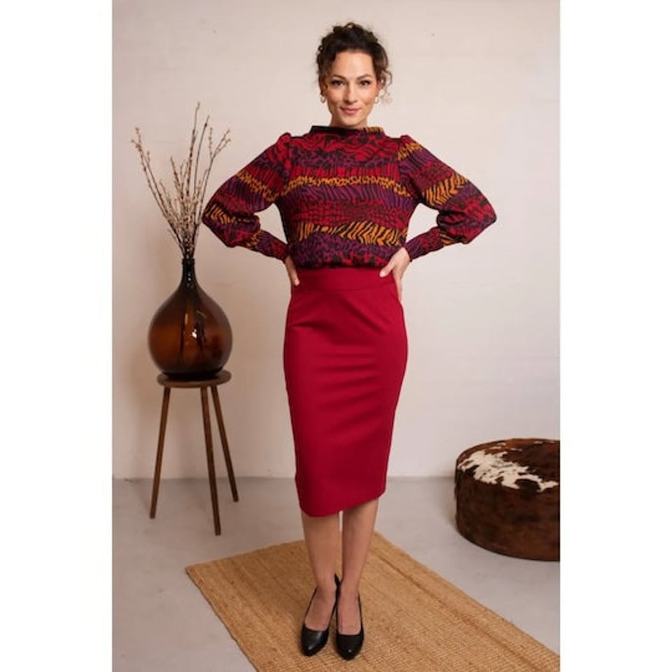 VERY CHERRY Pencil Skirt Red