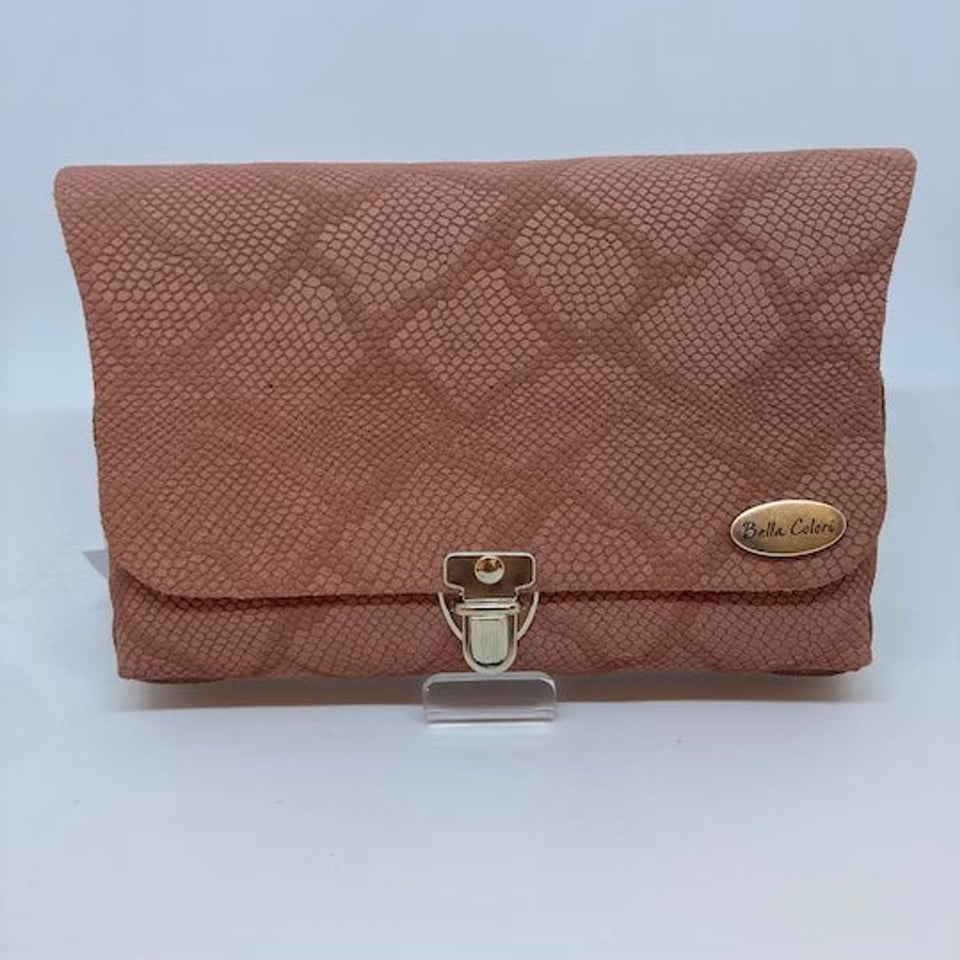 BELLA COLORI Colourful leather bag Nude don't be a snake - Nude snake