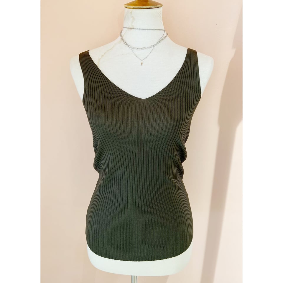 Olive green Singlet - Essential - OneSize