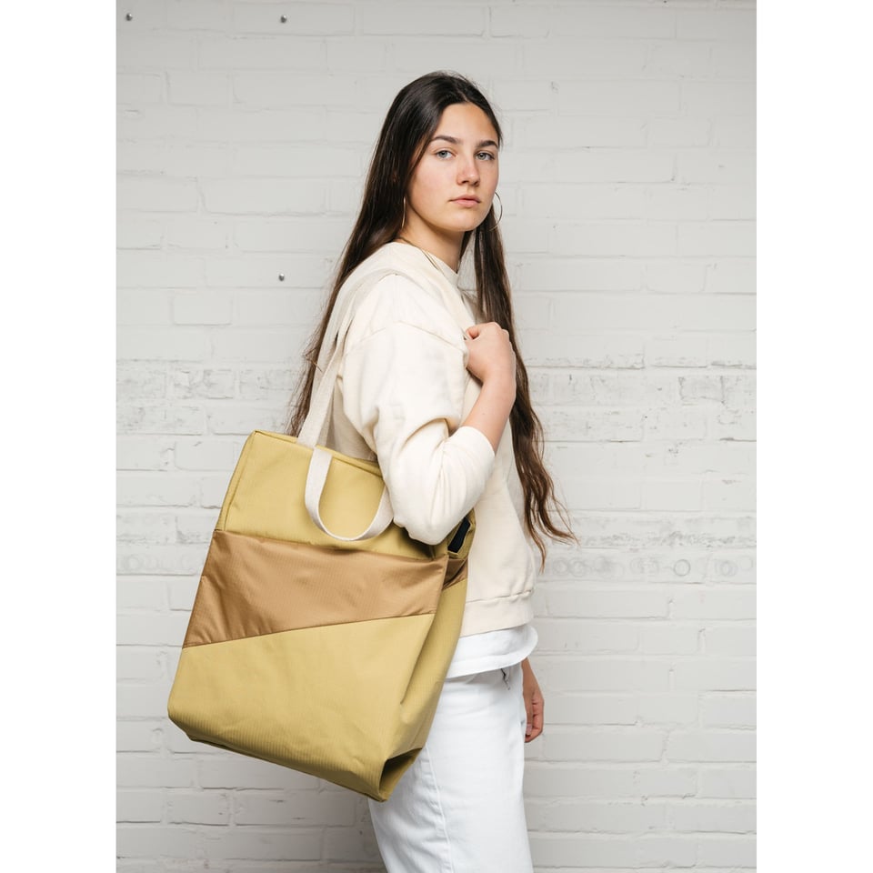 SUSAN BIJL Tote Bag Moss & Camel M