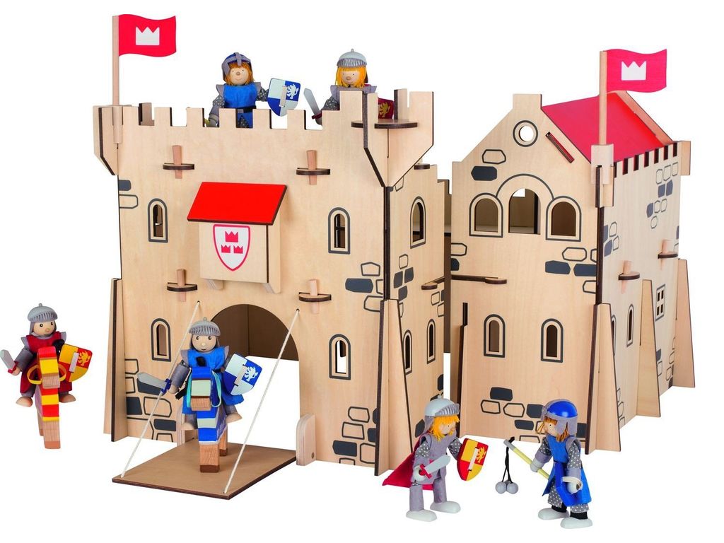 wooden castle and knights